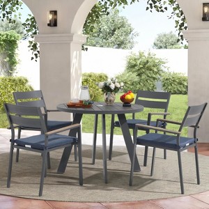 SUGOLD 5 Piece Patio Dining Set, Outdoor Furniture Set Includes 4 Stackable Chairs and Table - 1 of 1