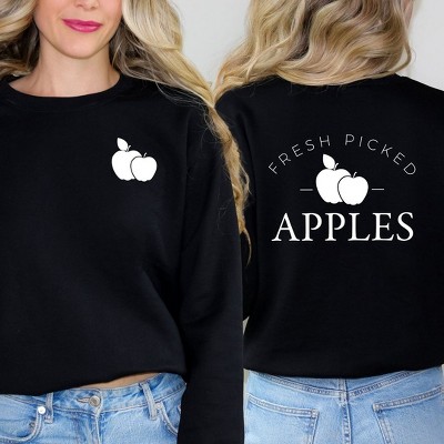 Simply Sage Market Women's Graphic Sweatshirt Fresh Picked Apples Front and Back