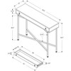 Monarch Specialties Accent Table Console Entryway Narrow Sofa Storage Drawer Living Room Bedroom Grey Laminate Black Metal Contemporary Modern - 3 of 4