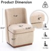 YOUNIKE Square Accent Chair Modern Upholstered Living Room Chair Armless Casual Lounge Chair Leisure Sofa Chair, Ash Wood Base, Boucle Velvet - 3 of 4