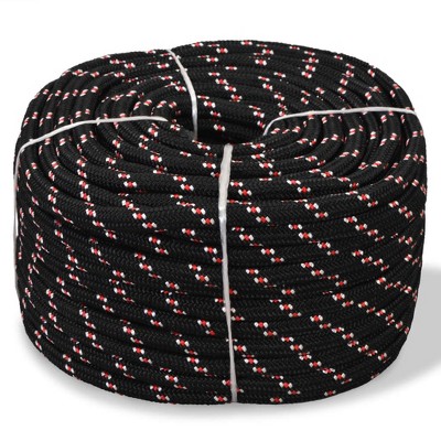 VidaXL Marine Rope Polypropylene 0.55" 1968.5" Black