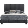 Passion Furniture Lodi Velvet UpholsteChannel Tufted Queen Panel Bed - 2 of 4