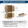 70inch Tall Kitchen Pantry, Rattan Cupboard Storage Cabinet with 1 Drawer and 6 Door Shelves for Dinning Living Room Kitchen Laundry, Natural Oak - 2 of 4