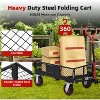 Steel Garden Cart – Heavy Duty 360 LBS Yard & Garden Wagon with 6" All-Terrain Tires, 180° Rotating Handle & Collapsible Design - 3 of 4