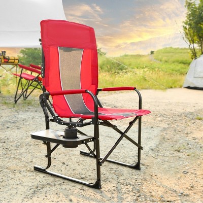 1 Piece Heavy Duty Camping Directors Chair,Oversized Portable Folding Chair with Side Pocket,Portable Camping Chair for Beach,Fishing-Coolbibila