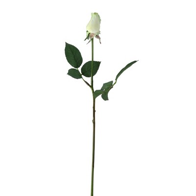 Allstate Floral 18” White/Green Rose Bud Artificial Floral Spring Craft Pick