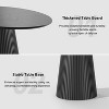 Lirago Black Elliptical Dining Table 67x33.5x31 Inch Seats 6 with Tapered Pedestal Base - 4 of 4