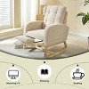 Modern Accent Rocking Chair With Solid Wood Legs,Adjustable Footrest,Side Pocket,Living Room Lounge Arm Chair With High Backrest-Cuddlewood - 2 of 4