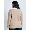 Women's Contrast Two Tone Ribbed Cardigan - In February - 2 of 4