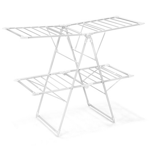 Clothes Drying Rack, Foldable 2-Level Free-Standing Laundry Stand