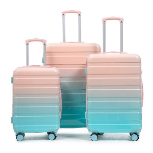 MOONMISS 20"/24"/28" 3 pcs/set in PC Spinner Wheel Luggage, Carry on Suitcase, With Gradient Color and Combination Lock - 1 of 4