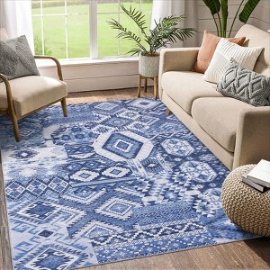 coucheta Washable Area Rug, Vintage Soft Non Slip Non Shedding Low Pile Rustic Foldable Accent Carpet, for Living Room, Bedroom, Dining Room - 1 of 4