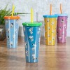 Peanuts 70th Anniversary 4 Piece Plastic 23.6oz Assorted Tumbler Set with Lid and Straw - 2 of 4