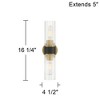 Possini Euro Design Possini Euro Idyl 16 1/4"H Warm Gold Black 2-Light Bath Light Set of 2 - 4 of 4