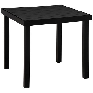 Resenkos Patio Dining Table For 4, Non-Slip Foot Pads, Aluminium, Plastic, Black - 1 of 4