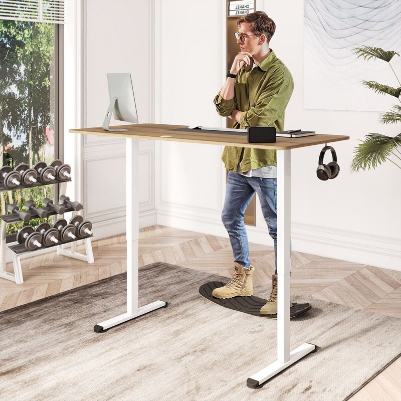 Tangkula 55" Electric Standing Desk Height Adjustable Home Office Table w/ Hook, 4 of 10