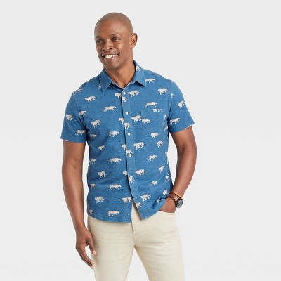 Men's Knit Short Sleeve Button-Down Shirt - Goodfellow & Co™