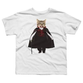 Boy's Design By Humans Catcula Cat Kitten Dracula Cute Funny Halloween t shirt By JOHANNESART T-Shirt