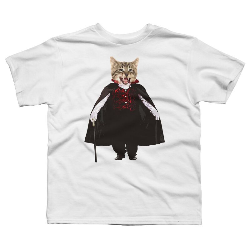 Boy's Design By Humans Catcula Cat Kitten Dracula Cute Funny Halloween t shirt By JOHANNESART T-Shirt, 1 of 4