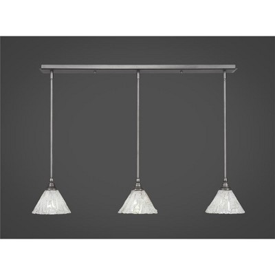 Toltec Lighting Any 3 - Light Chandelier in  Brushed Nickel with 7" Italian Ice Shade