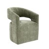 Sapphtopaz Modern Accent Chair with Caster Chenille Upholstered Wraparound Barrel Chair with Open Backrest Armchair for Living Room, Bedroom - 2 of 4