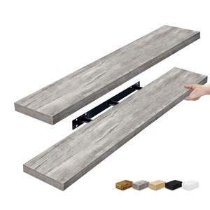 Sorbus 2 Pack 47 x 9.25 Inch Wall Mounted Floating Shelves - Stylish and Functional Storage - 1 of 4