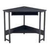 Triangle Computer Desk, Corner Desk With Smooth Keyboard Tray, Storage Shelves, Dressing Table, Modern Compact Writing Workstation - 2 of 4