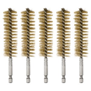 Unique Bargains Sturdy Wear-resistant 1/4" Hex Shank Handle Cleaning Brass Bore Brush - 1 of 4