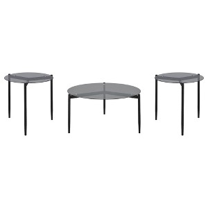 Coaster,Rosalie Round Smoked Glass Top Coffee Table - 1 of 4