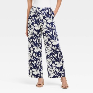 Women's Mid-Rise Pull-On Satin Pants - A New Day™ - 1 of 3