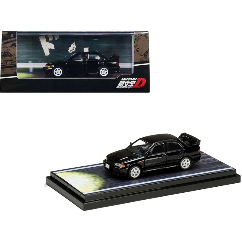 Mitsubishi Lancer RS Evolution III RHD Black "Emperor" with Figure "Initial D" (1995-2013) 1/64 Diecast Model Car by Hobby Japan, 1 of 4