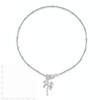 Black Bow Jewelry Sterling Silver Palm Tree Charm Beaded Snake Chain Anklet - 2 of 4