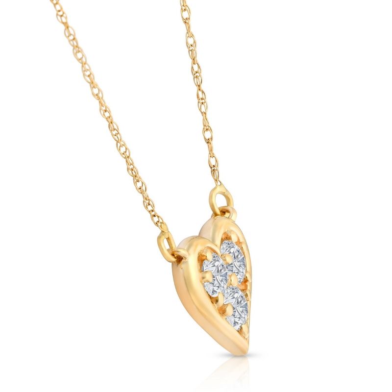 Pompeii3 1/2Ct Diamond Heart Pendant in 14k White Yellow or Rose Gold 18" Necklace, 2 of 5