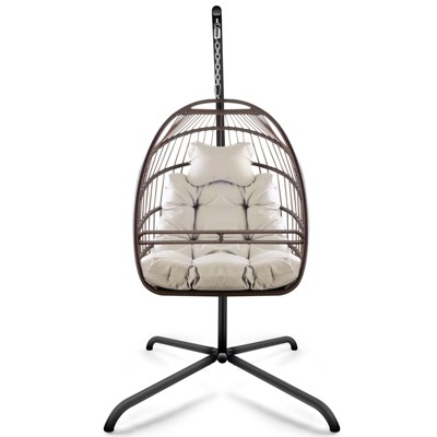 NicBex Indoor Outdoor Hammock Egg Chair with Stand,Cushion and Foldable Frame for Patio Bedroom Porch Garden