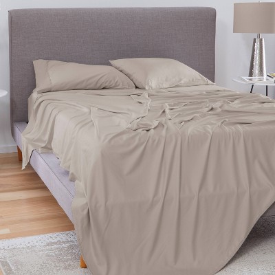 Medium Beige Twin XL Polyester Microfiber Bed Sheet Set