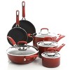 Kenmore Elite Andover 10 Piece Nonstick Aluminum Cookware Set in Red Gradient - 2 of 4