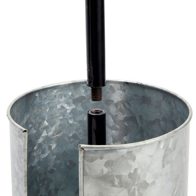 Galvanized Metal and Wood Farmhouse Paper Towel Holder