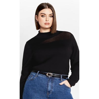 Women's Plus Size Katalina Sweater - black | CITY CHIC