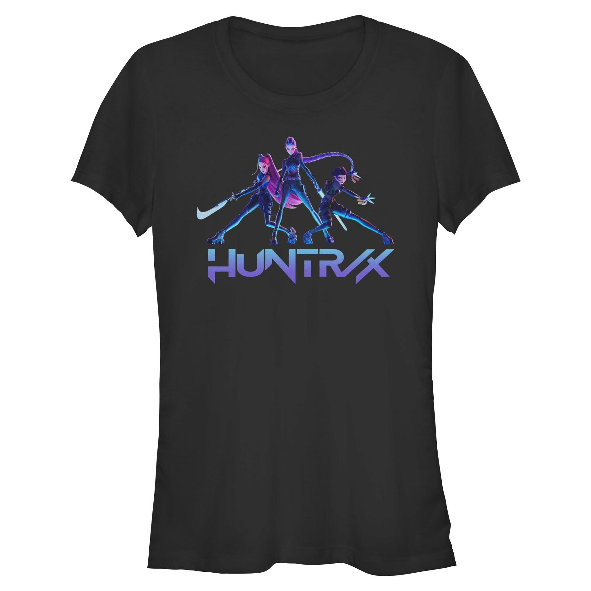 Juniors KPop Demon Hunters Huntrix Girls T Shirt - Black - Medium