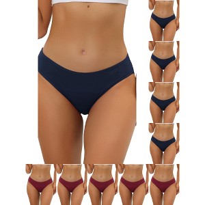 INSPIRE CHIC Women's Mid-Rise Available in Plus Size Hipster Underwears 10 Packs - 1 of 4
