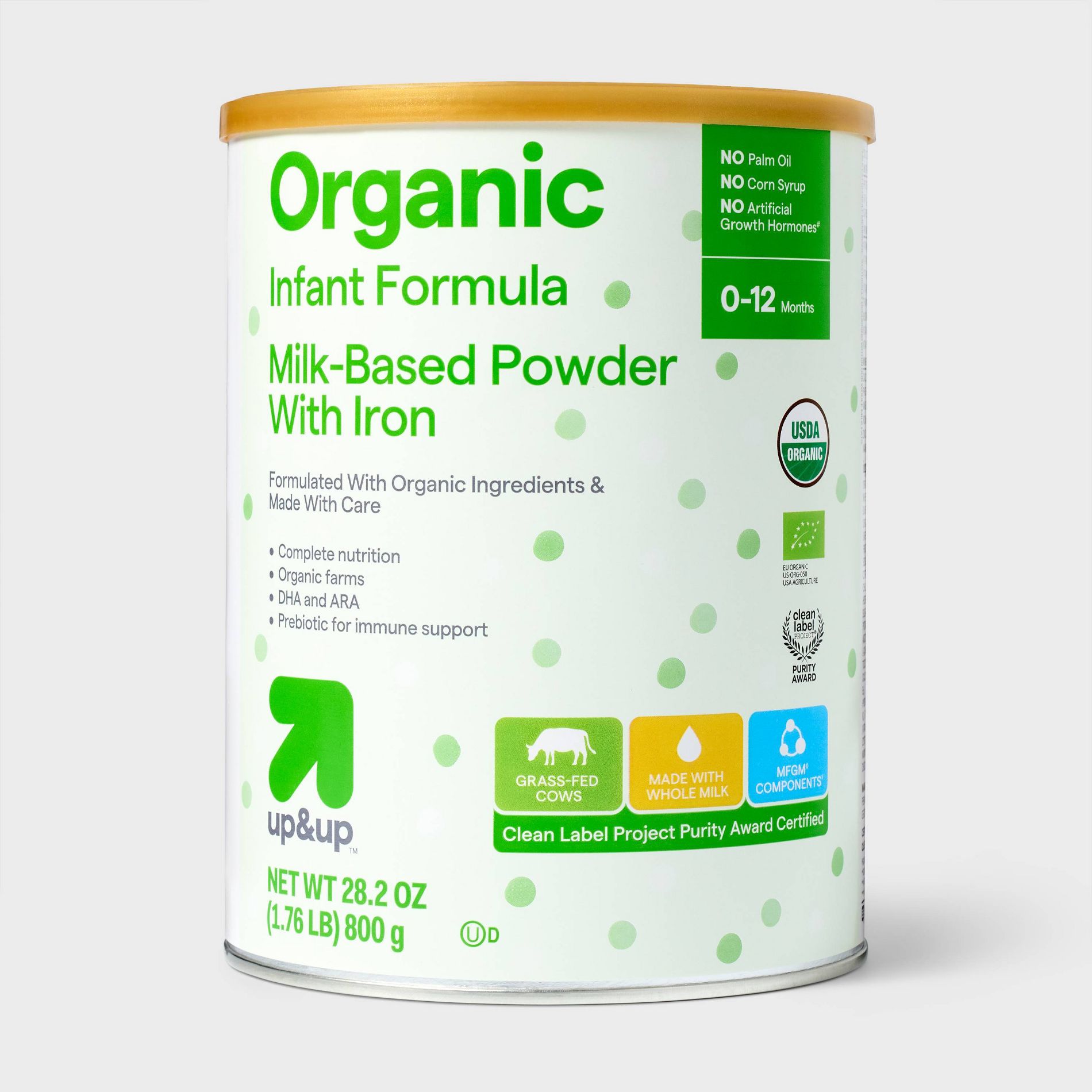 Organic Milk-Based Powder Infant Formula with Iron - 28.2oz - up&up™
