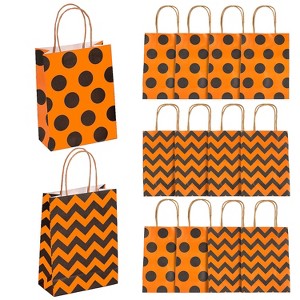 Fun Express 6 1/2" x 4" Medium Halloween Pattern Kraft Paper Gift Bags - 12 Pc. - 1 of 3