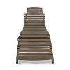 Okak Foldable Acacia Patio Chaise Lounge for Outdoor Use,Wooden Long Chair Slatted Seat,Ergonomics Deck Chaise Pool Chair for Deck,Poolside,1PCS,Brown - 2 of 4