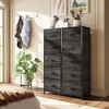 Tall Dresser with 10 Fabric Drawers, Storage Tower with Cabinet, Metal Frame, Organizer Units for Closet - 2 of 4