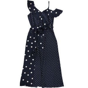 bar III Womens Dot Maxi A-line Dress, Blue, Medium - 1 of 1