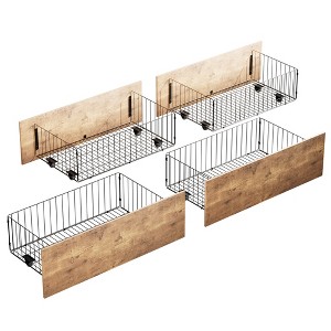 VECELO Full/Queen Size Underbed Storage Drawers, Set of 4, Black/Brown - 1 of 4