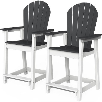 BI&SEA outdoor high Adirondack chair,terrace bar high back stool,400 pounds,widened armrests,garden all-weather outdoor balcony chair,2PC