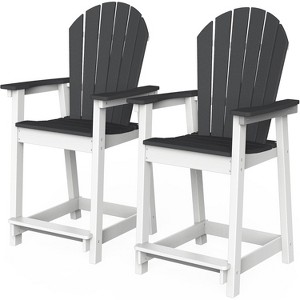Acoinel Outdoor Adirondack Bar Height Chair,Gray - 1 of 4