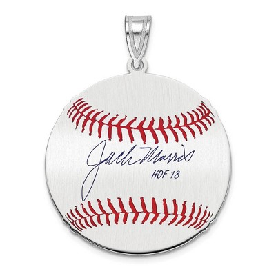 Black Bow Jewelry Sterling Silver Jack Morris Signature MD Enamel Baseball Pendant