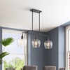 Rennnsan Carvia 36" W 3 -Light Glass Dimmable Modern Linear Kitchen Island Pendant in Black & Brass - 3 of 4